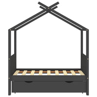 Giroletto Bambini Cassetto Grigio Scuro Pino Massello 70x140 cm cod mxl 55818