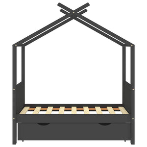 Giroletto Bambini Cassetto Grigio Scuro Pino Massello 70x140 cm cod mxl 55818