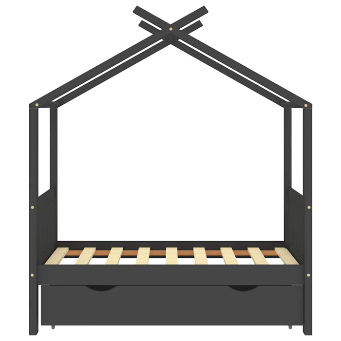 Giroletto Bambini Cassetto Grigio Scuro Pino Massello 70x140 cm cod mxl 55818