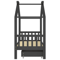 Giroletto Bambini Cassetto Grigio Scuro Pino Massello 80x160cm cod mxl 55819