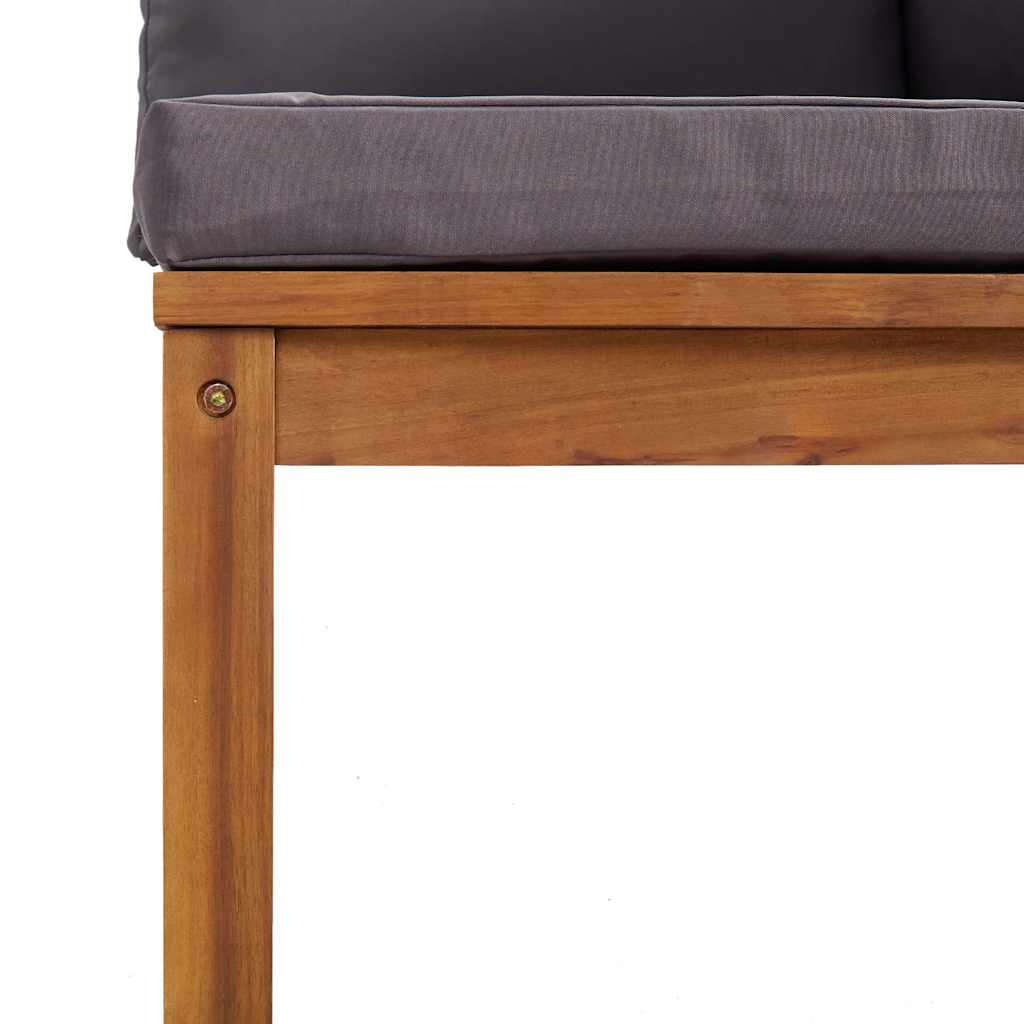 Divano Angolare Modulare Cuscini-Sofa-Divanetto Grigio Scuro Massello Acacia 655555