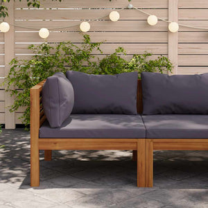 Divano Angolare Modulare Cuscini-Sofa-Divanetto Grigio Scuro Massello Acacia 655555