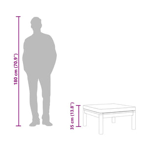 Poggiapiedi con Cuscino Grigio Scuro in Massello d'Acacia 316290