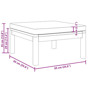 Poggiapiedi con Cuscino Bianco Crema in Massello d'Acacia 316291