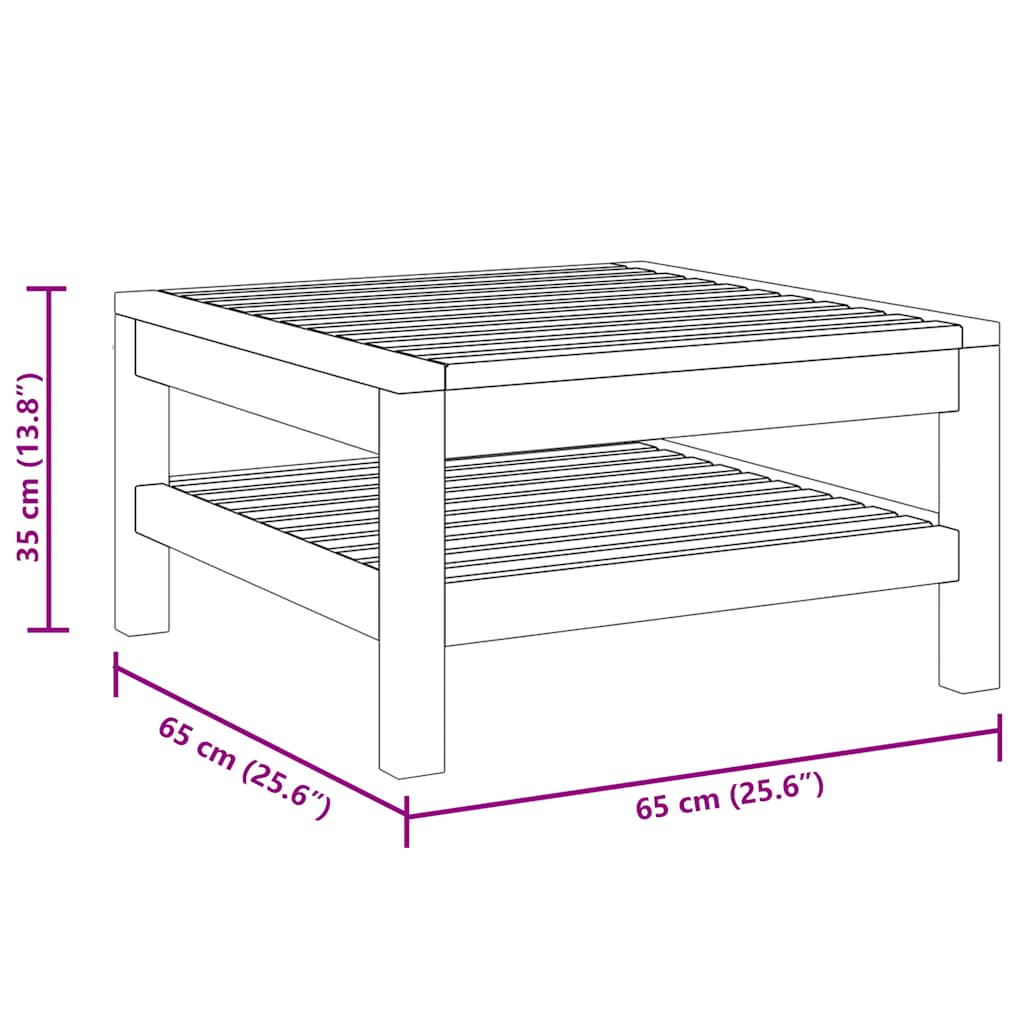 Tavolino da CaffÃ¨ 65x65x35 cm in Legno Massello di Acacia cod mxl 60793