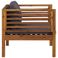 Sedia da Giardino con Cuscini Grigio Scuro in Massello d'Acacia 316293