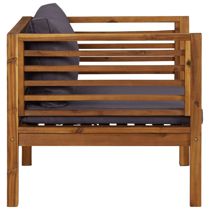 Sedia da Giardino con Cuscini Grigio Scuro in Massello d'Acacia 316293