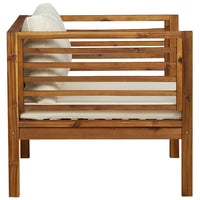 Sedia da Giardino con Cuscino Crema in Legno Massello di Acacia cod mxl 73988