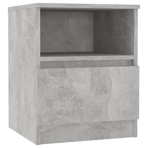 Comodino Grigio Cemento 40x40x50 cm in Legno Multistrato 806165