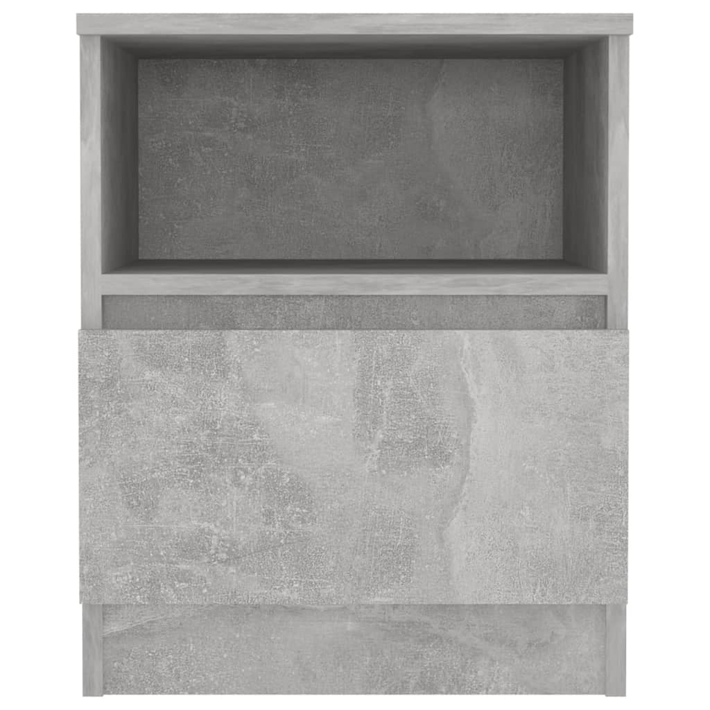 Comodino Grigio Cemento 40x40x50 cm in Legno Multistrato 806165