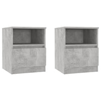 Comodini 2 pz Grigio Cemento 40x40x50 cm in Legno Multistrato 806166