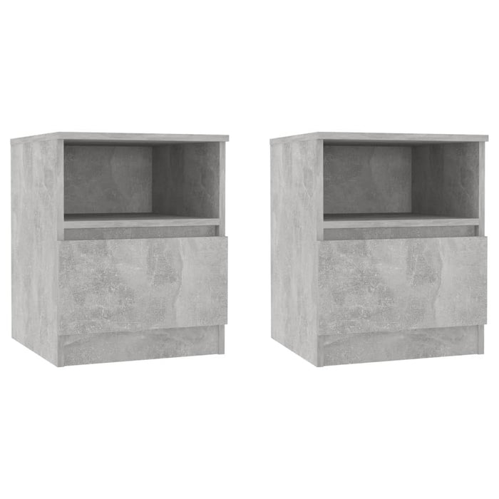 Comodini 2 pz Grigio Cemento 40x40x50 cm in Legno Multistrato 806166