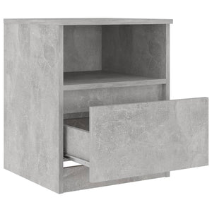 Comodini 2 pz Grigio Cemento 40x40x50 cm in Legno Multistrato 806166