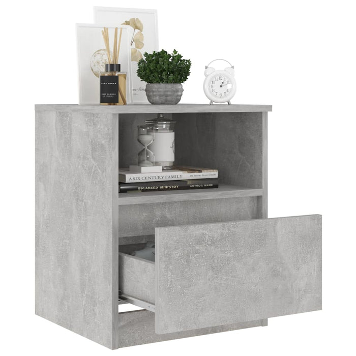 Comodini 2 pz Grigio Cemento 40x40x50 cm in Legno Multistrato 806166