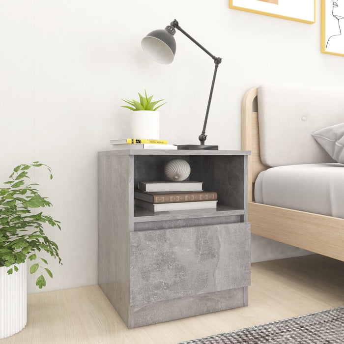 Comodini 2 pz Grigio Cemento 40x40x50 cm in Legno Multistrato 806166