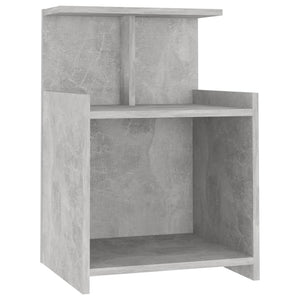 Comodino Grigio Cemento 40x35x60 cm in Legno Multistrato 806183