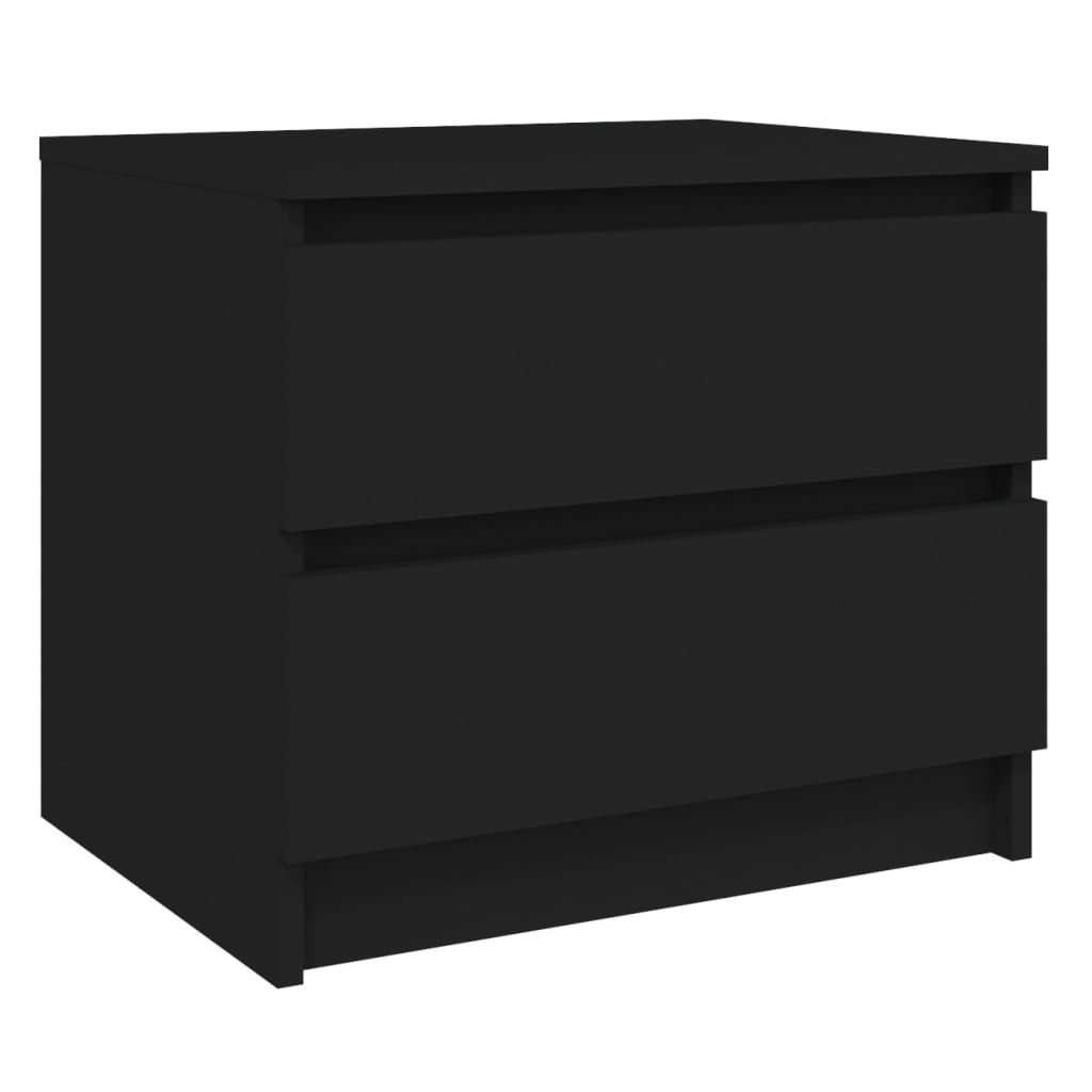 Comodino Nero 50x39x43,5 cm in Legno Multistrato 806195