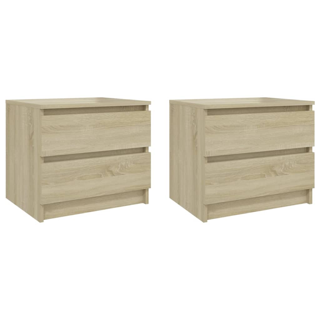 Comodini 2pz-Set di 2 Tavolino da notte Rovere Sonoma 50x39x43,5 cm in Legno Multistrato