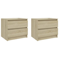 Comodini 2pz-Set di 2 Tavolino da notte Rovere Sonoma 50x39x43,5 cm in Legno Multistrato