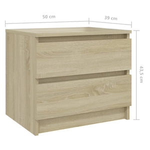 Comodini 2pz-Set di 2 Tavolino da notte Rovere Sonoma 50x39x43,5 cm in Legno Multistrato