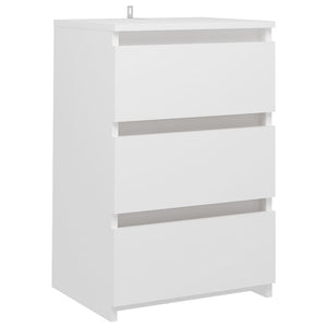 Comodino Bianco 40x35x62,5 cm in Legno Multistrato 806211