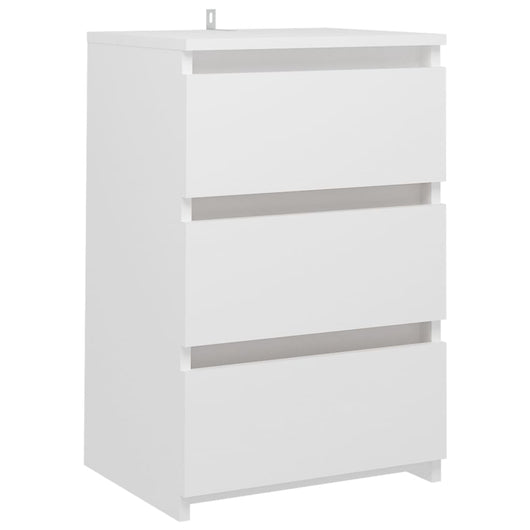 Comodino Bianco 40x35x62,5 cm in Legno Multistrato 806211