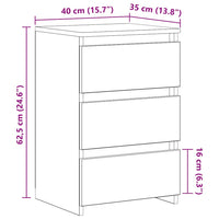Comodini 2 pz Bianchi 40x35x62,5 cm in Legno Multistrato 806212