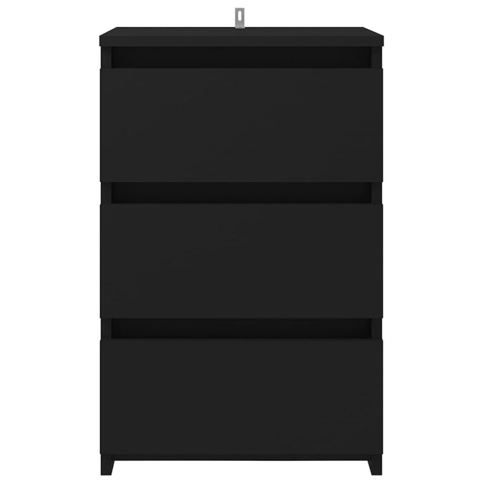 Comodino Nero 40x35x62,5 cm in Legno Multistrato 806213