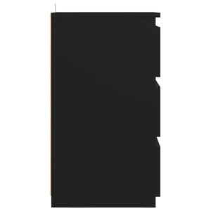 Comodino Nero 40x35x62,5 cm in Legno Multistrato 806213