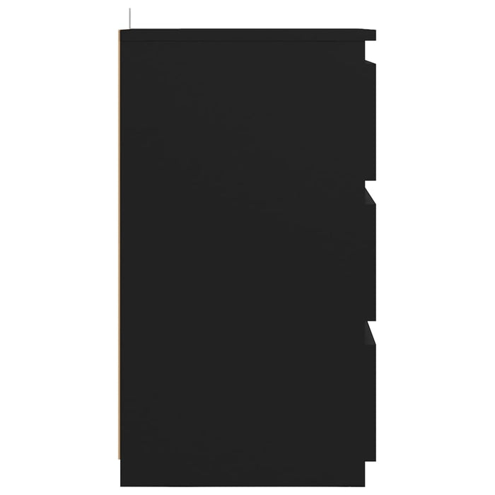 Comodino Nero 40x35x62,5 cm in Legno Multistrato 806213