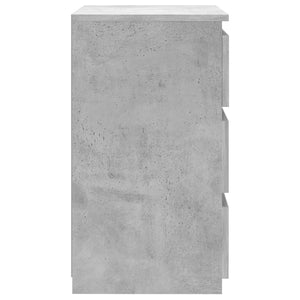 Comodini 2pz Grigio Cemento 40x35x62,5 cm in Legno Multistrato 806220