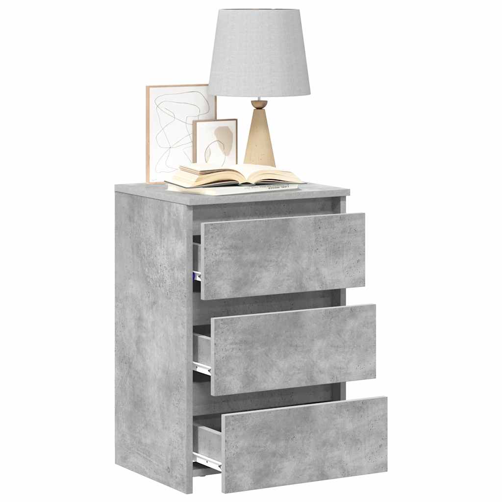 Comodini 2pz Grigio Cemento 40x35x62,5 cm in Legno Multistrato 806220