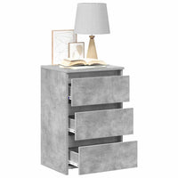 Comodini 2pz Grigio Cemento 40x35x62,5 cm in Legno Multistrato 806220