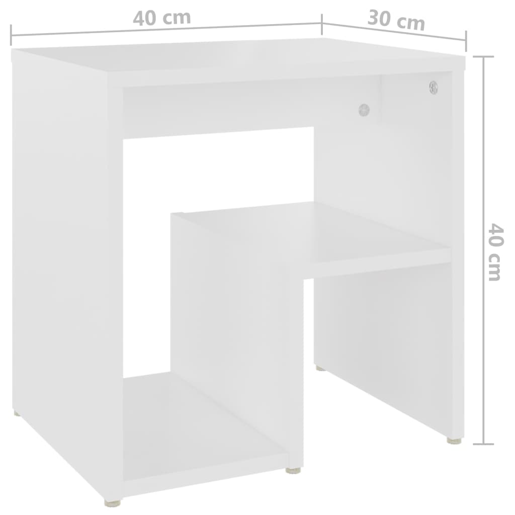 Comodino-Tavolino da notte Bianco 40x30x40 cm Legno Ingegnerizzato 268250