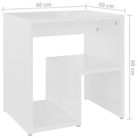Comodino-Tavolino da notte Bianco 40x30x40 cm Legno Ingegnerizzato 268250