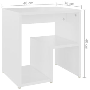 Comodino-Tavolino da notte Bianco 40x30x40 cm Legno Ingegnerizzato 268250