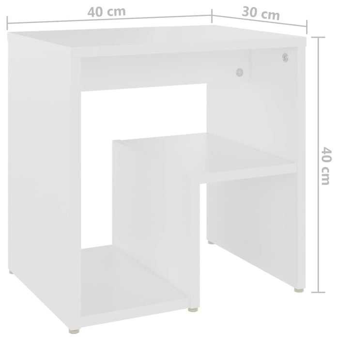 Comodino-Tavolino da notte Bianco 40x30x40 cm Legno Ingegnerizzato 268250