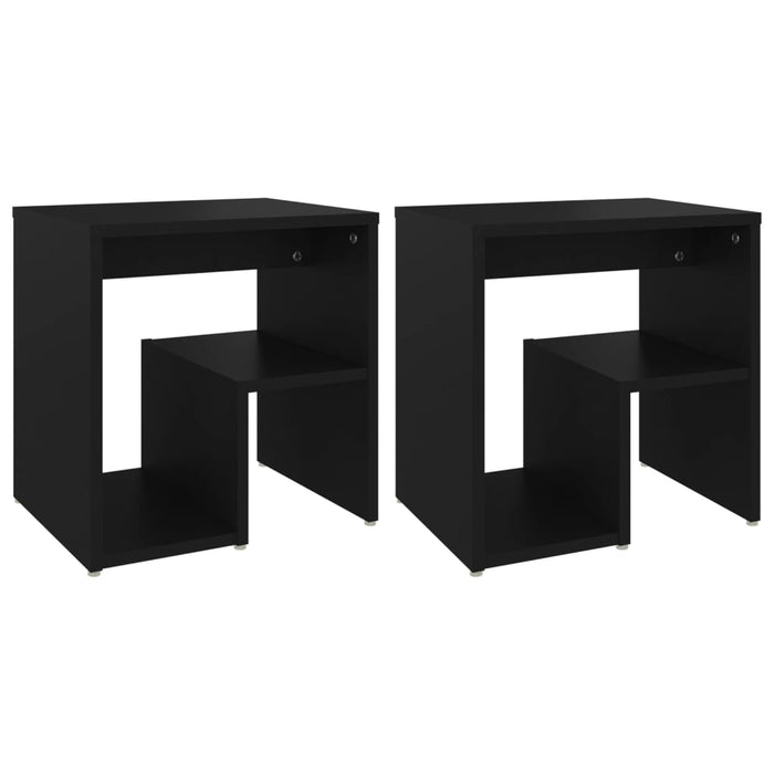 Comodini 2 pz-Set di 2 Tavolino da notte Neri 40x30x40 cm in Legno Multistrato