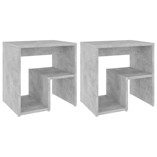 Comodini 2 pz Grigio Cemento 40x30x40 cm in Legno Multistrato 806337