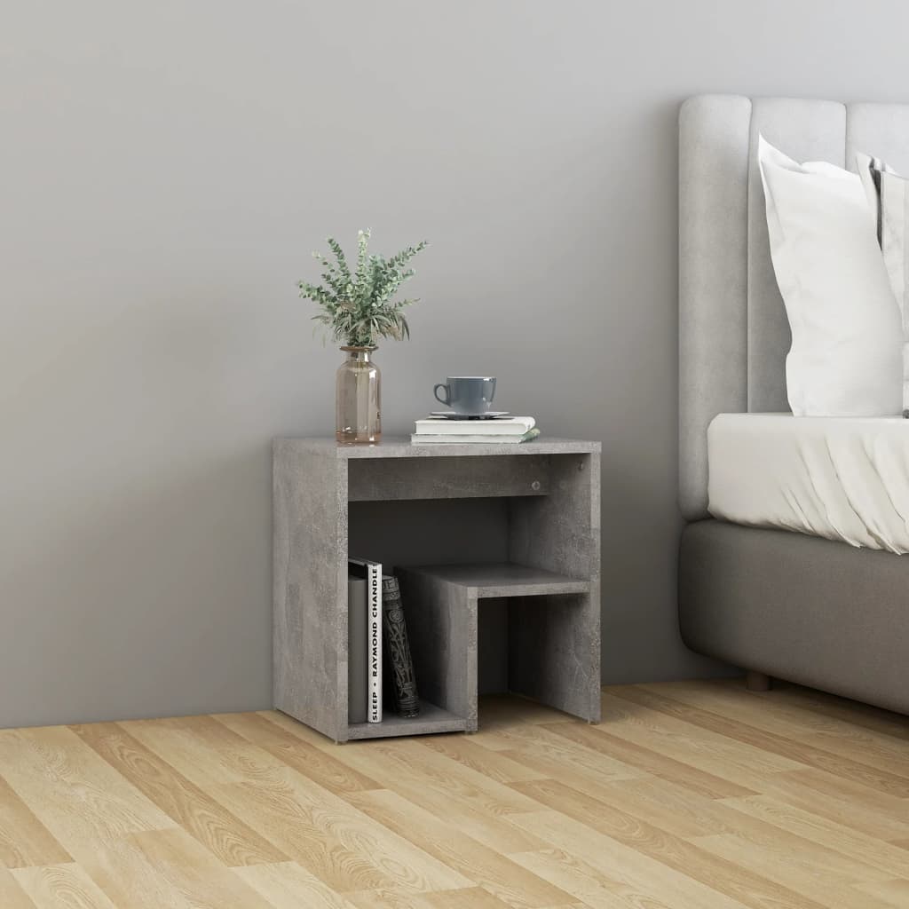 Comodini 2 pz Grigio Cemento 40x30x40 cm in Legno Multistrato 806337