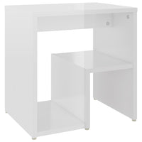 Comodino Bianco Lucido 40x30x40 cm in Legno Multistrato 806340
