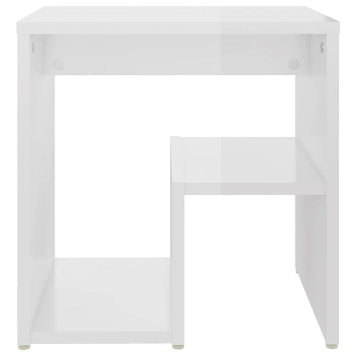 Comodino Bianco Lucido 40x30x40 cm in Legno Multistrato 806340