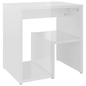Comodini 2 pz Bianco Lucido 40x30x40 cm in Legno Multistrato 806341