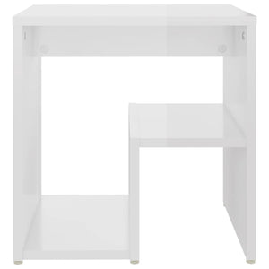 Comodini 2 pz Bianco Lucido 40x30x40 cm in Legno Multistrato 806341
