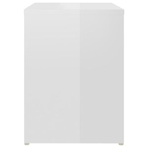 Comodini 2 pz Bianco Lucido 40x30x40 cm in Legno Multistrato 806341