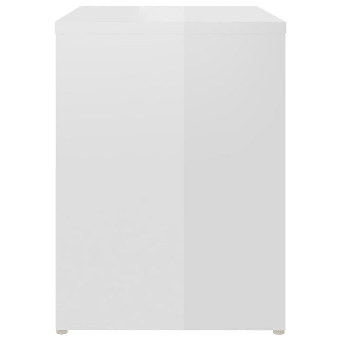 Comodini 2 pz Bianco Lucido 40x30x40 cm in Legno Multistrato 806341