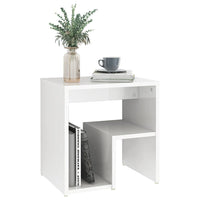 Comodini 2 pz Bianco Lucido 40x30x40 cm in Legno Multistrato 806341