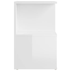 Comodino-Tavolino da notte Bianco Lucido 35x35x55 cm in Legno Multistrato