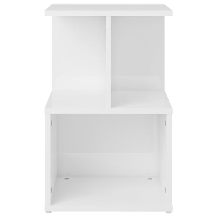 Comodini 2pz Bianco Lucido 35x35x55 cm in Legno Multistrato 806359