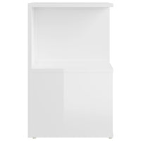 Comodini 2pz Bianco Lucido 35x35x55 cm in Legno Multistrato 806359